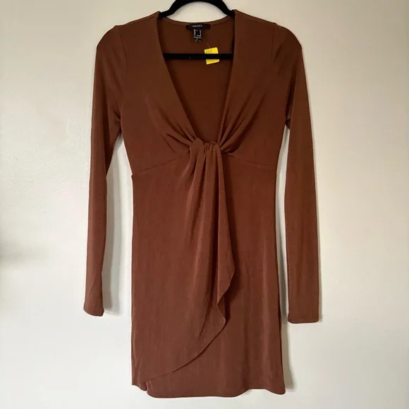 Forever 21 Brown Long Sleeve Dress Size Medium - Picture 1 of 13